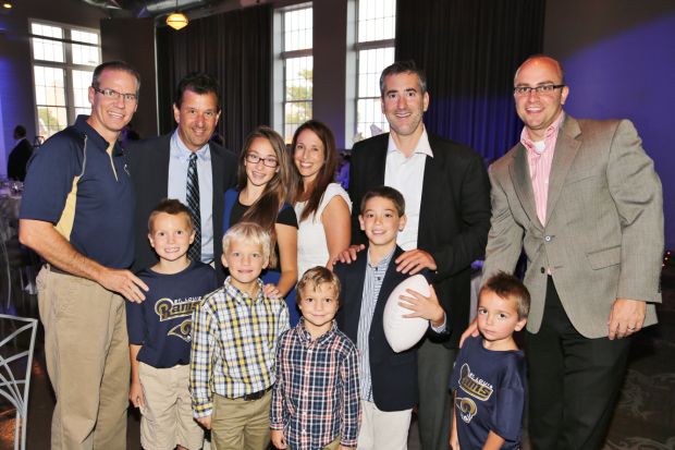 In Back: Brian Redders, Rick, Madison and Stacy Goldberg, Marcus Cantert, Mike Sluhan. In Front: Noah Redders, Ben and Sam Sluhan, Zach Cantor, Max Redders